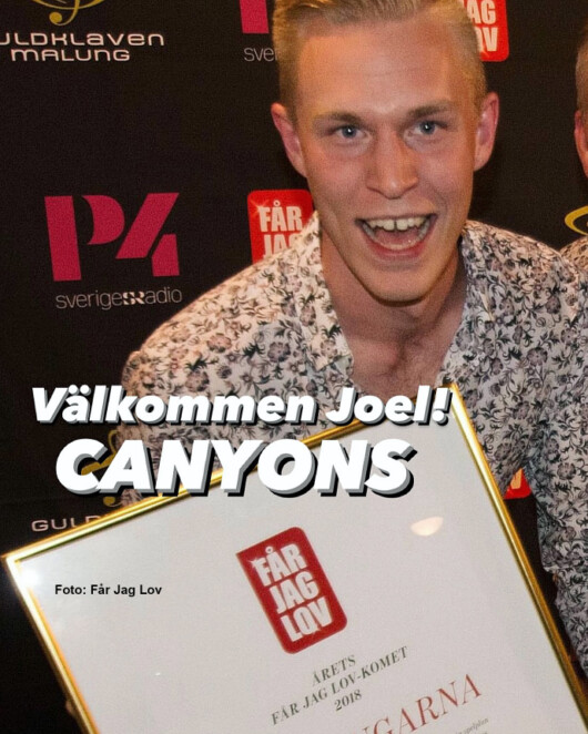 Joel Andreasson börjar med Canyons Joel Andreasson börjar med Canyons
